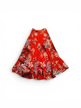 Anthropologie HD in Paris Red Floral Midi Skirt UK 6 / US 2